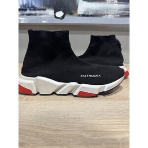 Size 10 - Balenciaga Speed Trainer Steel Grey Red